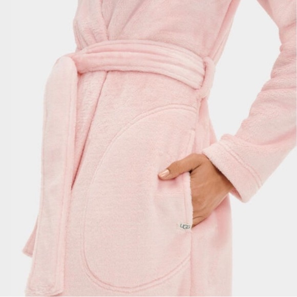 UGG Marlow Double Face Fuzzy Fleece Maxi Robe Soft Kiss Pink XS - Picture 12 of 16